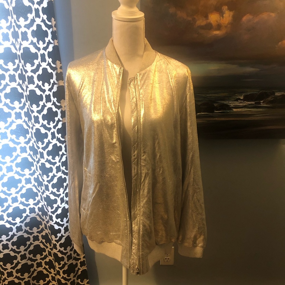 Zara Gold Bomber Jacket